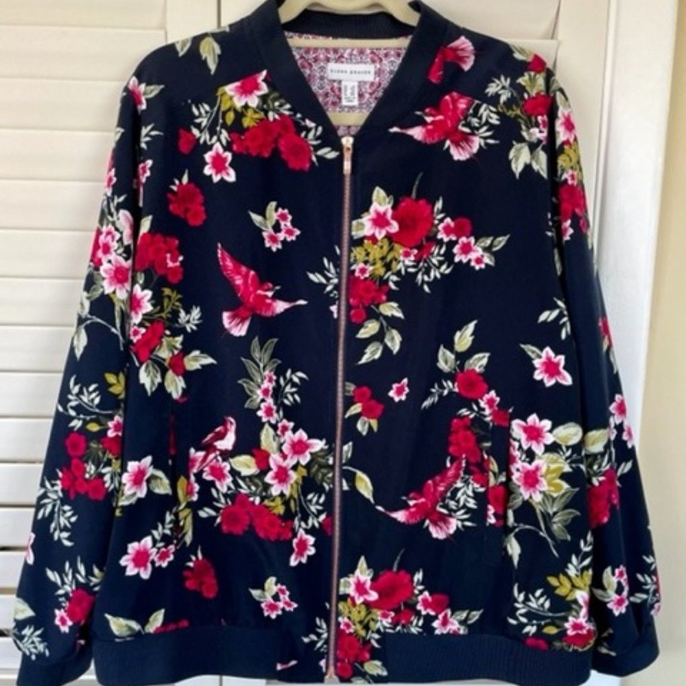 NWOT Susan Graver - Peachskin Zip Front Bomber Jacket